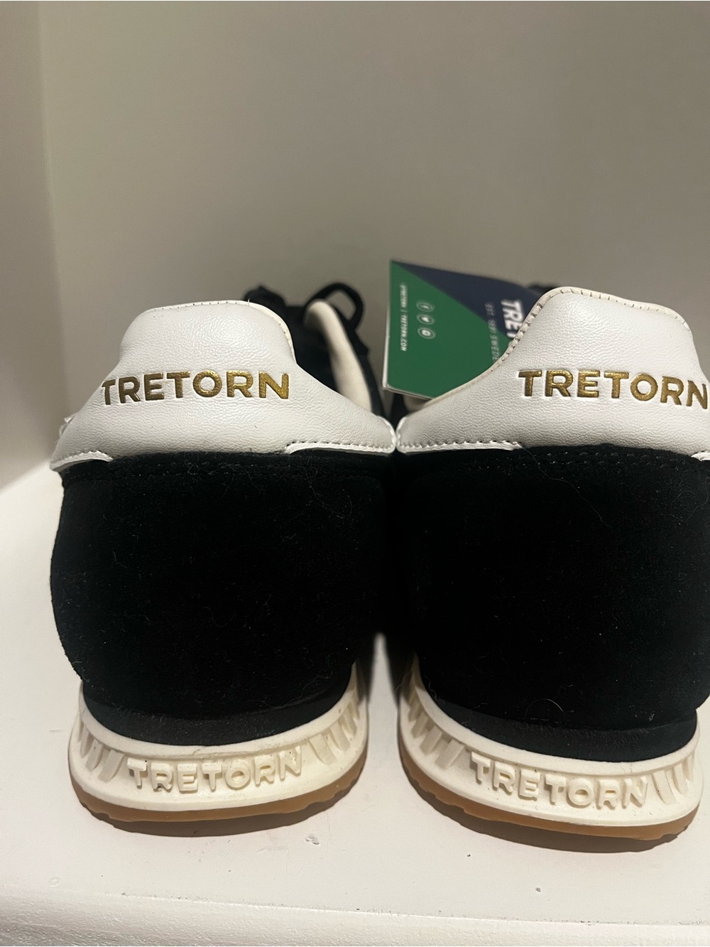 NWT Tretorn Black White Gum Sole Retro Sneakers Size 8.5 - Picture 6 of 8